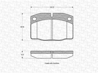MAGNETI MARELLI 363702160015 -  Комплект тормозных колодок, дисковый тормоз